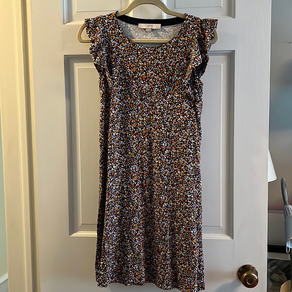 Floral LOFT Flutter Sleeve Dress